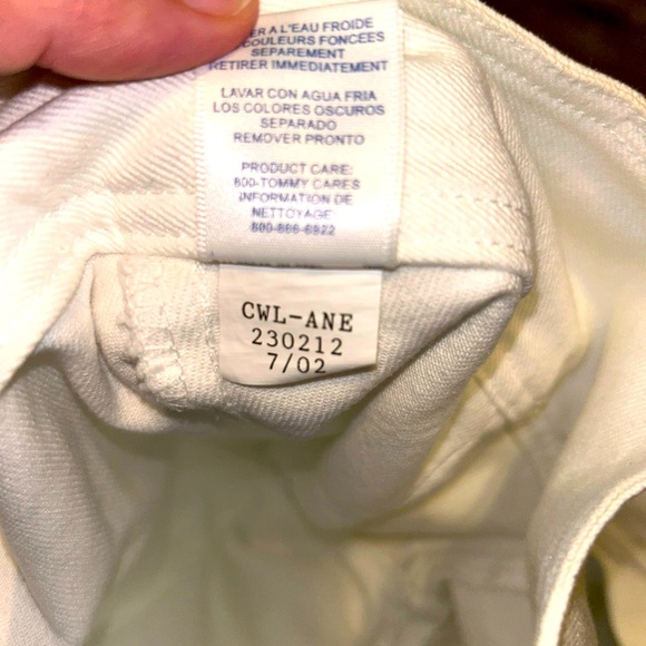 Vintage Tommy Hilfiger Pants Womens 6 White Denim Y2K Low Rise Boot Cut - Picture 9 of 12